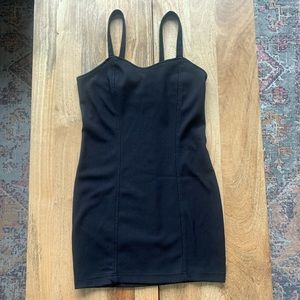 Forever21 black strappy bodycon mini dress size L